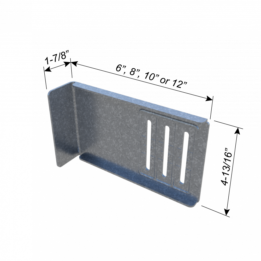 ClarkDietrich FCEC 6-97 EXTENDED FASTCLIP™ 12GA 6" x 4-3/4" x 1-7/8" x 97mils (12ga) (bucket of 25)