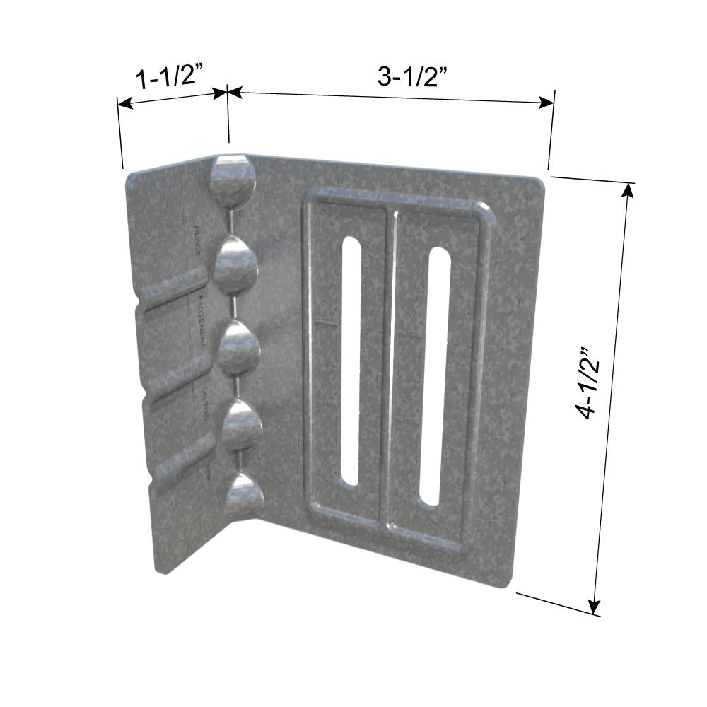 ClarkDietrich FCSC 3.5 FASTCLIP™ SLIDE CLIP 4-1/2" x 3-1/2" x 1-1/2" x 68mils (14ga) (box of 25)