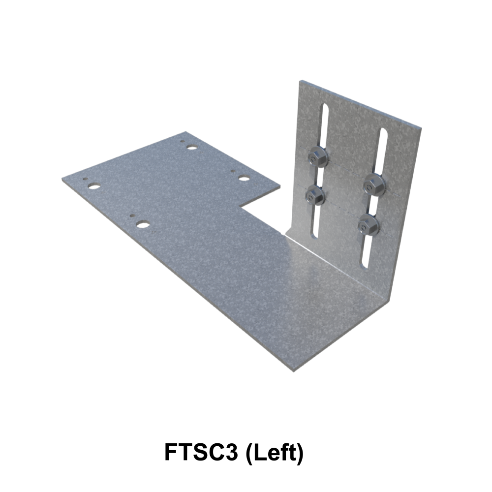 ClarkDietrich FTSC3-118 (Left)  FLAT TAIL SLIDE CLIP 10GA 3" X 9-1/2" 9-1/2" x 4-1/4" x 4-1/2" x 118mils (10ga)