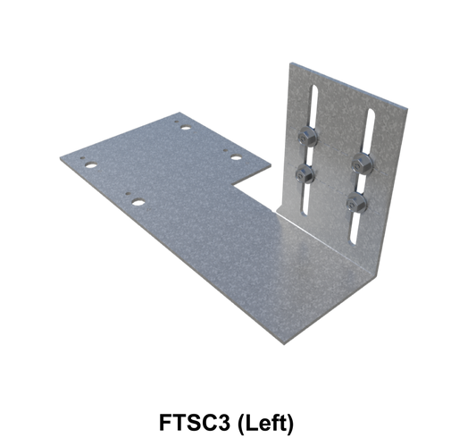ClarkDietrich FTSC3-97 (Left) FLAT TAIL SLIDE CLIP 12GA 3" X 9-1/2" 9-1/2" x 4-1/4" x 4-1/2" x 97mils (12ga) (bucket of 25)