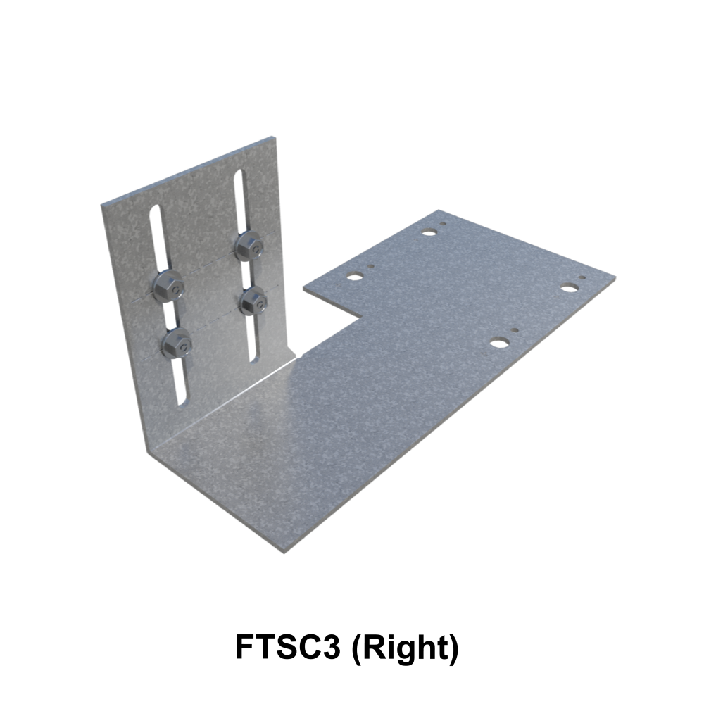 ClarkDietrich FTSC3-118 (Right)  FLAT TAIL SLIDE CLIP 10GA 3" X 9-1/2" 9-1/2" x 4-1/4" x 4-1/2" x 118mils (10ga) (bucket of 25)