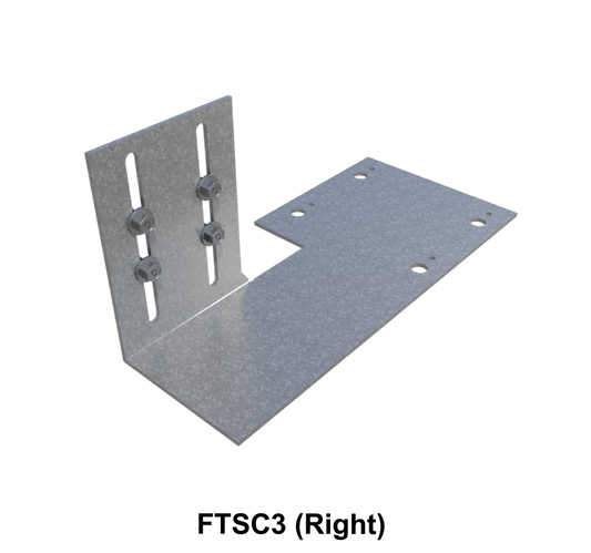 ClarkDietrich FTSC3-118 (Right)  FLAT TAIL SLIDE CLIP 10GA 3" X 9-1/2" 9-1/2" x 4-1/4" x 4-1/2" x 118mils (10ga) (bucket of 25)