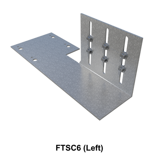 ClarkDietrich FTSC6-97 (Left) FLAT TAIL SLIDE CLIP 12 GA 3" X 11-1/2" 11-1/2" x 4-1/4" x 4-1/2" x 97mils (12ga) (bucket of 25)