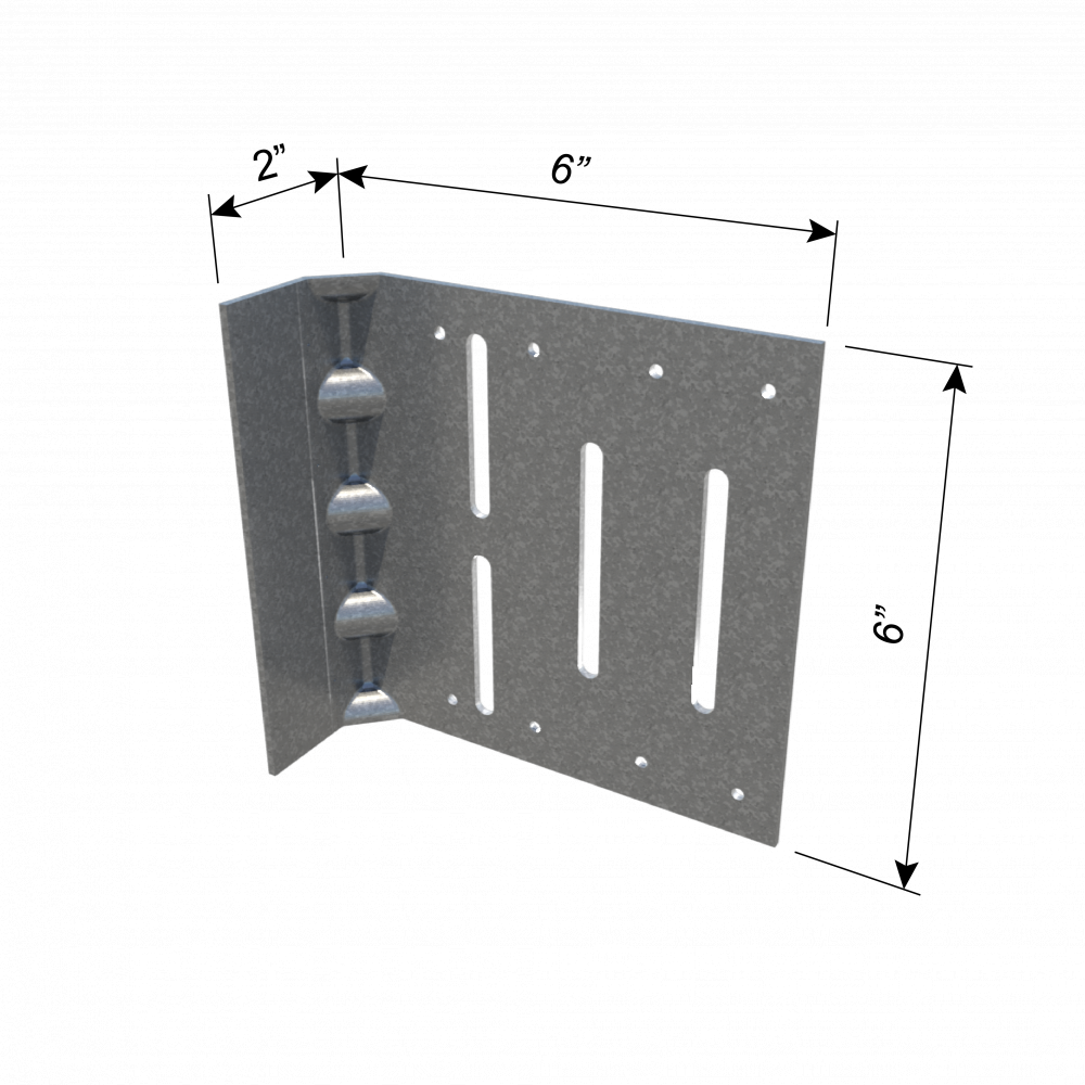 ClarkDietrich FUS6-118 FIXED UNIVERSAL SLIP CLIP 6" x 6" x 2" x 118 mils (10ga)