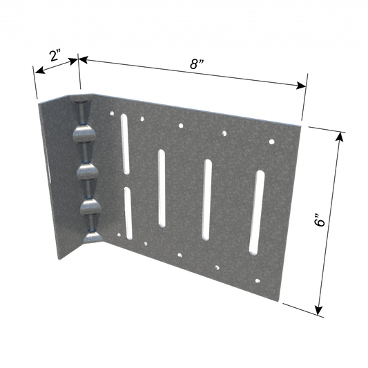 ClarkDietrich FUS8-97 FIXED UNIVERSAL SLIP CLIP 6" x 8" x 2" x 97mils (12ga) (box of 10)