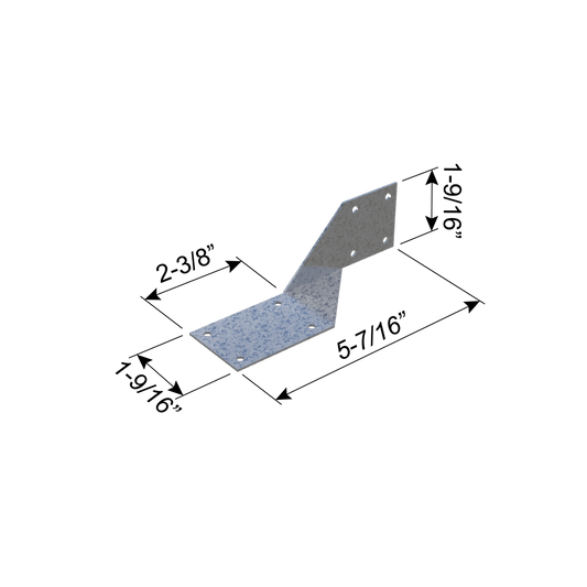 ClarkDietrich HC2.5 HURRICANE CLIP (COMMERCIAL) 5-7/16" x 1-9/16" x 1-9/16" x 43mils (18ga) (box of 100)