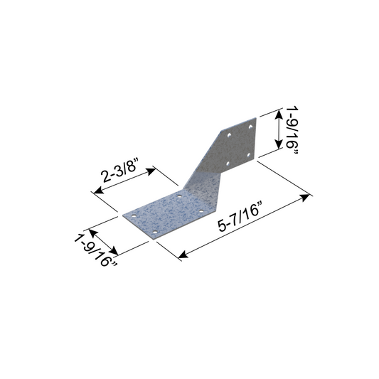 ClarkDietrich HC2.5 HURRICANE CLIP (COMMERCIAL) 5-7/16" x 1-9/16" x 1-9/16" x 43mils (18ga) (box of 100)