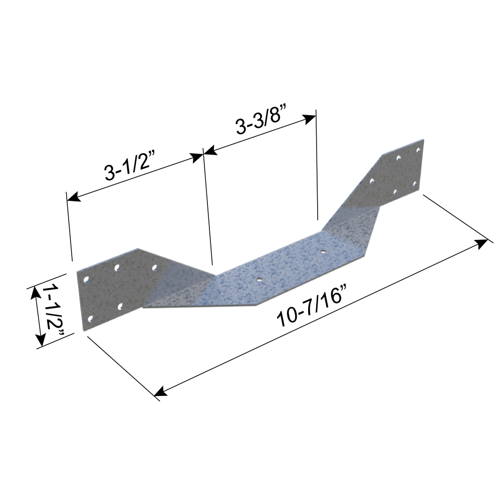 ClarkDietrich HC2A HURRICANE CLIP (COMMERCIAL) 10-7/16" x 1-1/2" x 1-1/2" x 43mils (18ga) (box of 100)