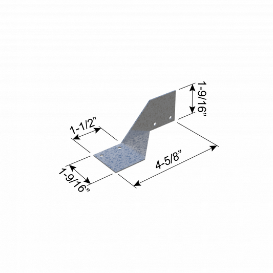 ClarkDietrich HC3 HURRICANE CLIP (COMMERCIAL) 4-5/8" x 1-9/16" x 1-9/16" x 43mils (18ga) (box of 100)