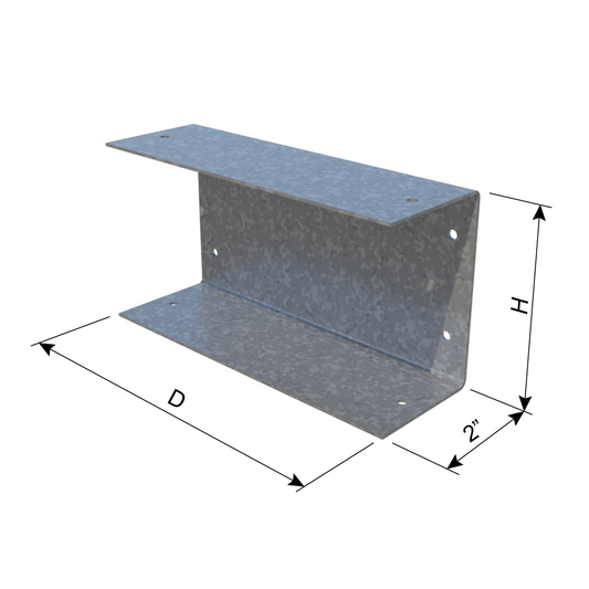 ClarkDietrich HDSC 3-1/2IN HEADER BRACKET 3IN FL - 14GA 3-1/2" x 3-1/16" x 2" x 68mils (14ga)