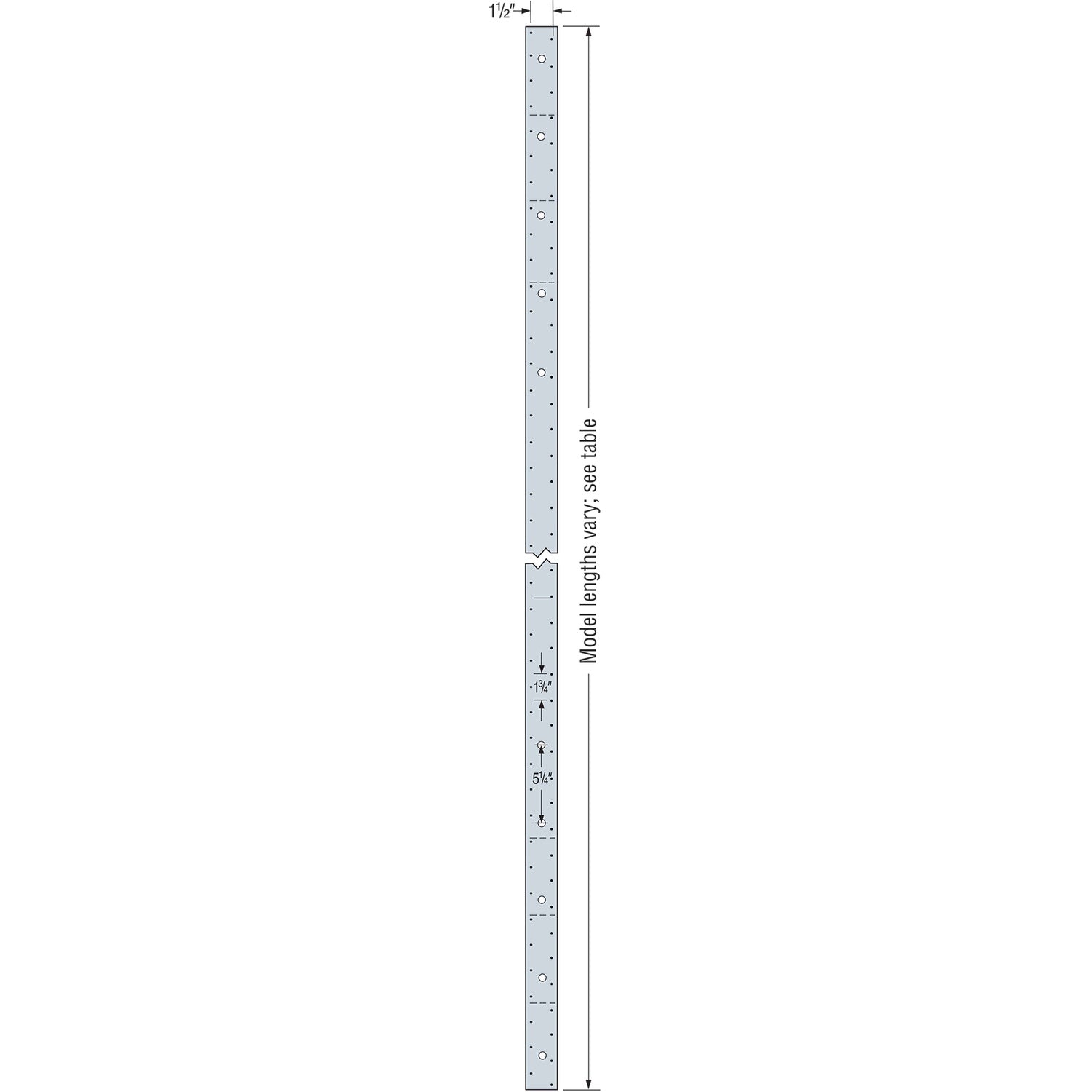 Simpson (MST37HDG) 37IN MEDIUM STRAP TIE HDG 37" x 2-1/16" x 12ga (97mils)
