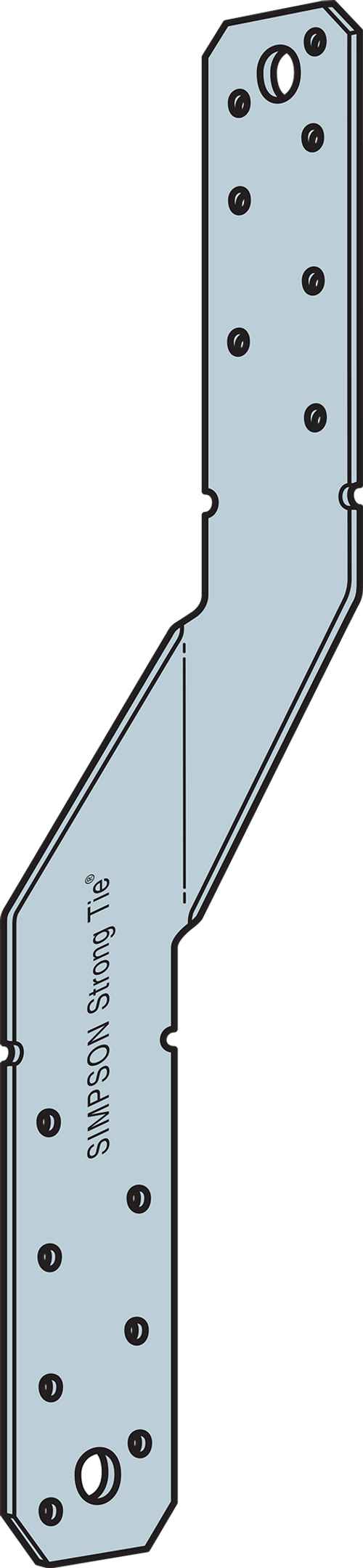 Simpson (MTS12-REV) 12IN MEDIUM TWIST STRAP - REVERSE BEND 12" x 16ga (54mils) (carton of 100)