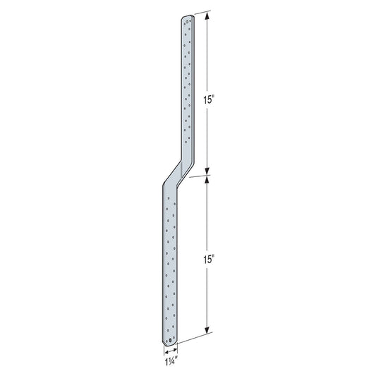 Simpson (MTS30C-REV) 30IN MEDIUM TWIST STRAP - REVERSE BEND 30" x 16ga (54mils) (carton of 50)