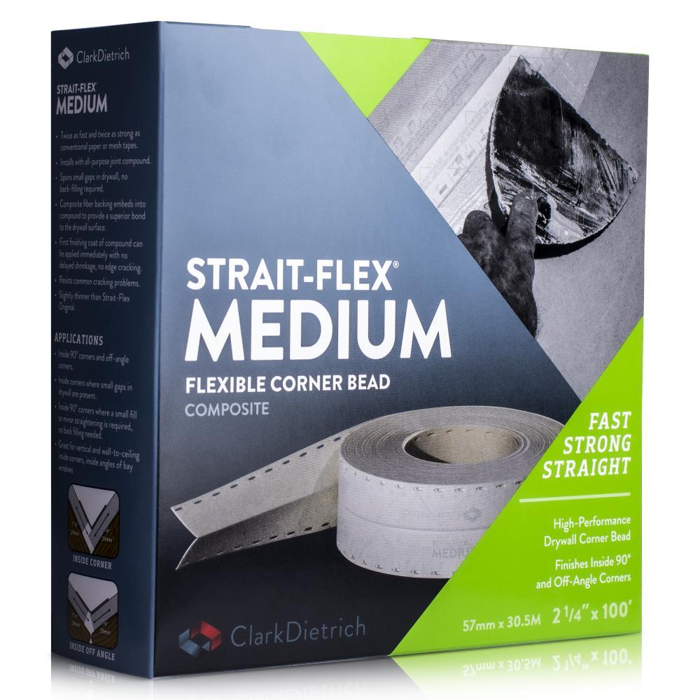 ClarkDietrich STRAIT-FLEX MEDIUM FLEXIBLE CORNER BEAD 100' x 2-1/4" (box of 12)