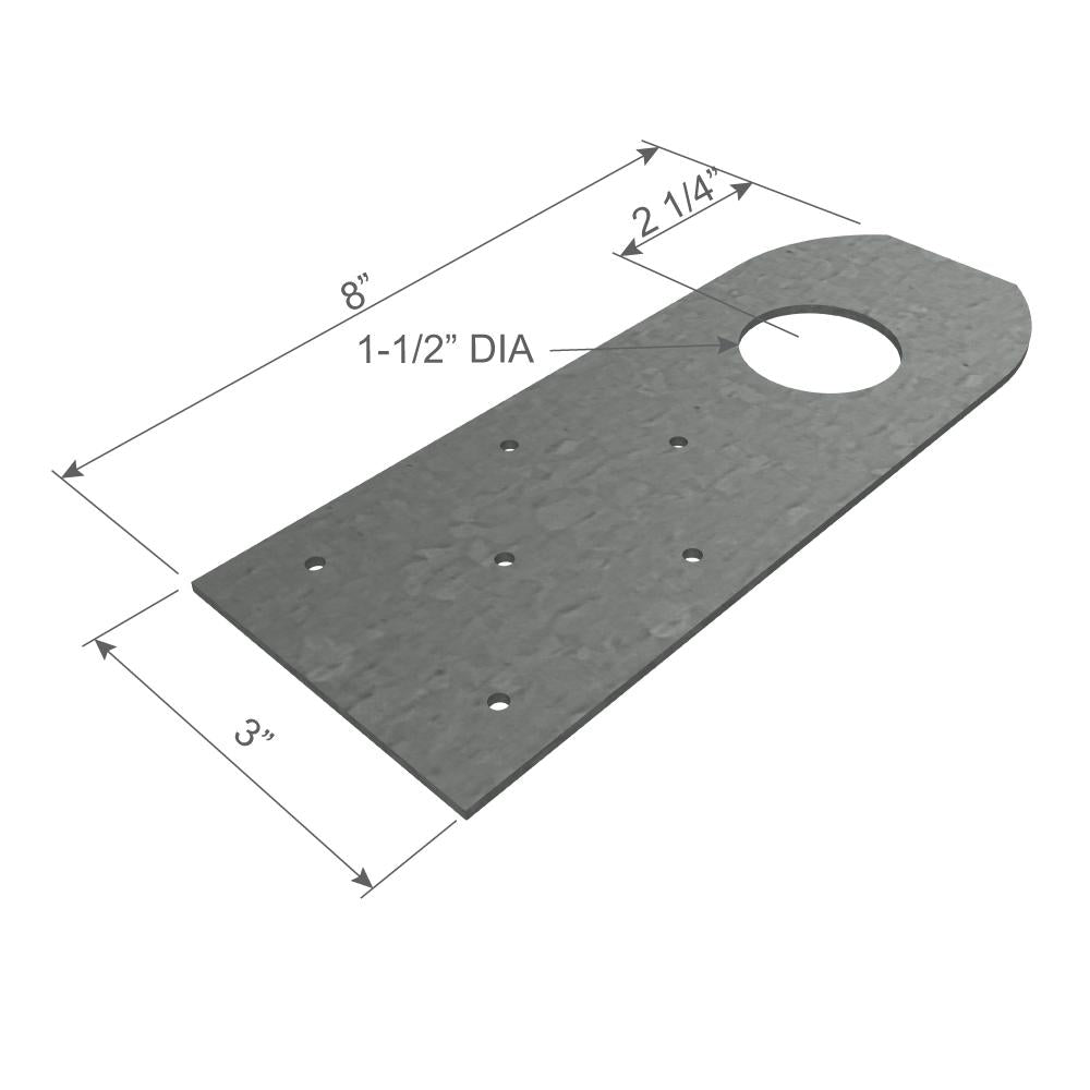 ClarkDietrich PANEL LIFT CLIP (PLC) 8" 18" x 3" x 97mils (12ga) (1-1/2" diameter hole) (bucket of 100)