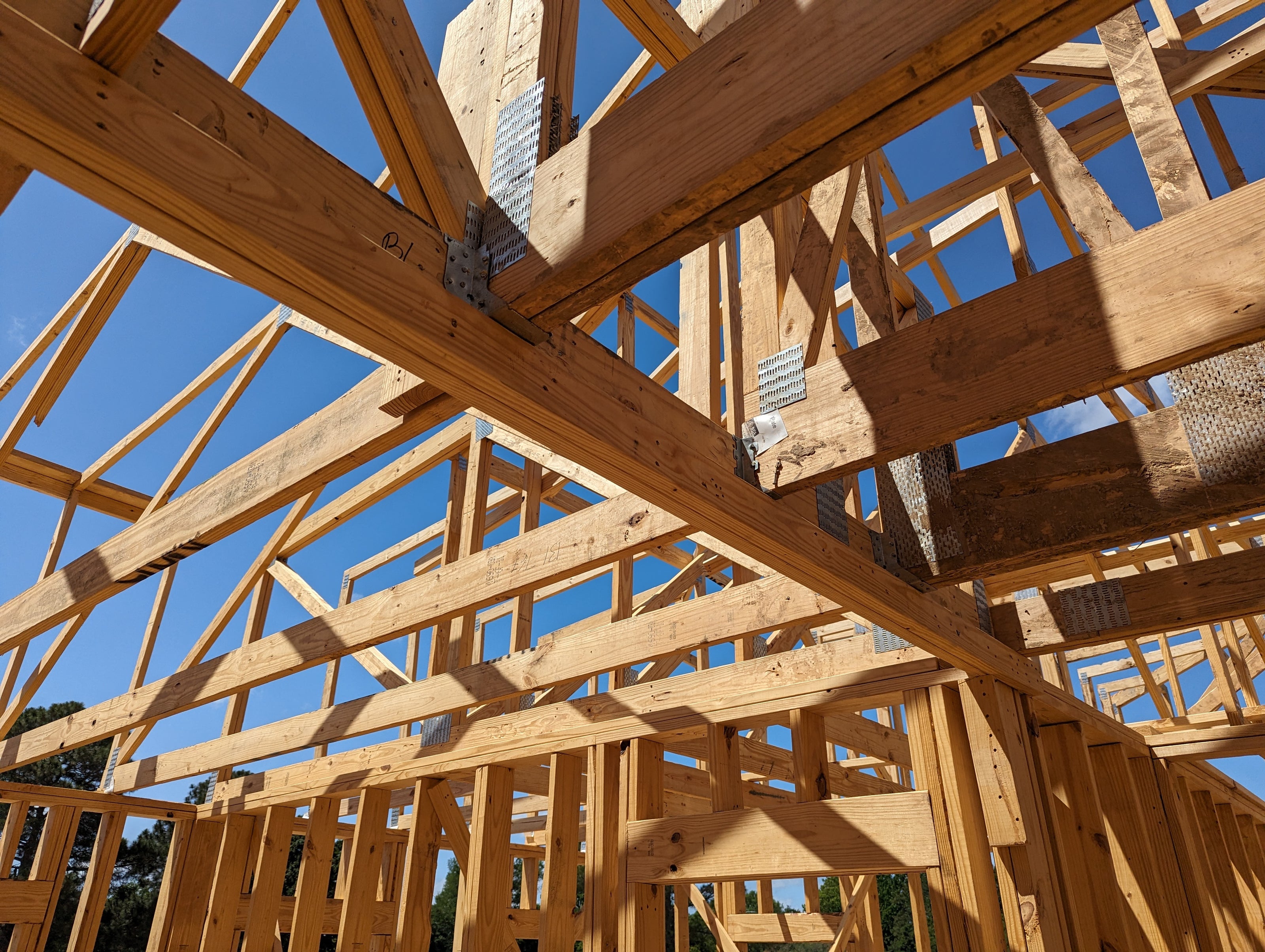 Commerical Wood construction using hurricane ties, nail plates, joist and truss hangers