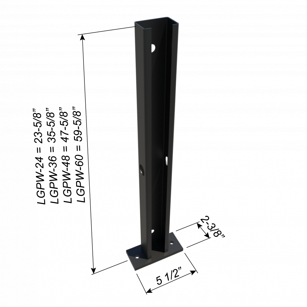 ClarkDietrich LGPW24  PONY WALL LITE (16 GA) 24IN 23-5/8" Tall x 2-3/8" wide x 5-1/2" long plate 54mil (16ga) stud 3/8" plate