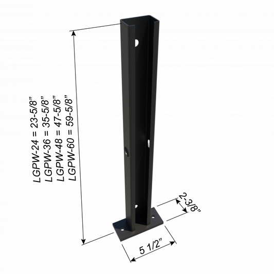 ClarkDietrich LGPW48 PONY WALL LITE (16 GA) 48IN 47-5/8" Tall x 2-3/8" wide x 5-1/2" long plate 54mil (16ga) stud 3/8" plate