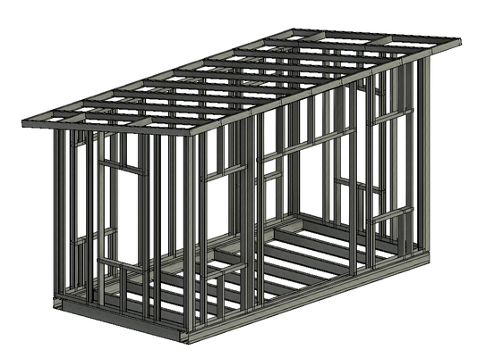 Backyard Garden House Tiny Home ADU Office Steel Framing Kit - Excellent Natural Light Options With Many Windows and Doors
