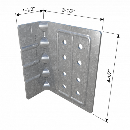 ClarkDietrich UCEC UNI-CLIP™ END CLIP 4-1/2" x 3-1/2" x 1-1/2" x 68mils (14ga) (box of 25)