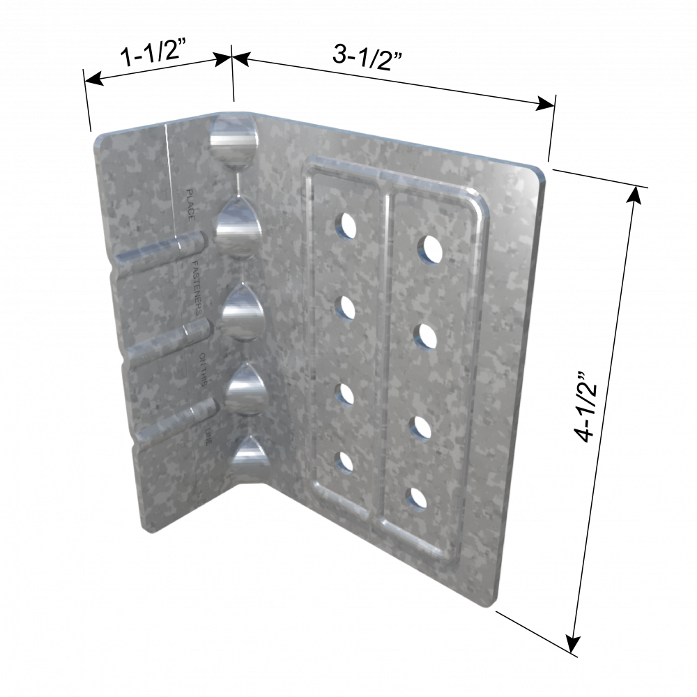 ClarkDietrich UCEC UNI-CLIP™ END CLIP 4-1/2" x 3-1/2" x 1-1/2" x 68mils (14ga) (box of 25)