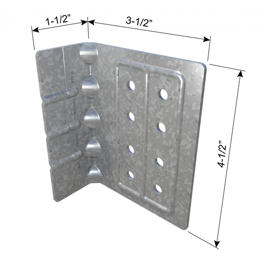 ClarkDietrich UCEC UNI-CLIP™ END CLIP 4-1/2" x 3-1/2" x 1-1/2" x 68mils (14ga) (box of 25)