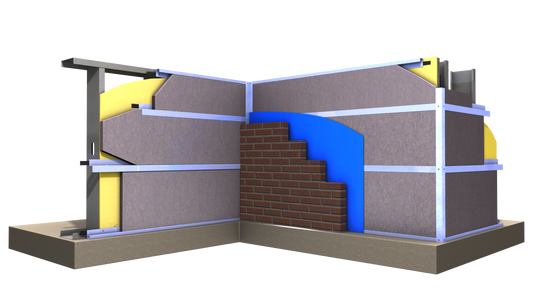 The Steel Network (CA-33, 50 ksi-10ft) ThermaFast® Corner Angle - Install Continuous Rigid Insulation to the exterior of light steel framing with the ThermaFast framing system - NOTICE: Extra shipping fees apply. Contact us for a quote. (piece of 1)